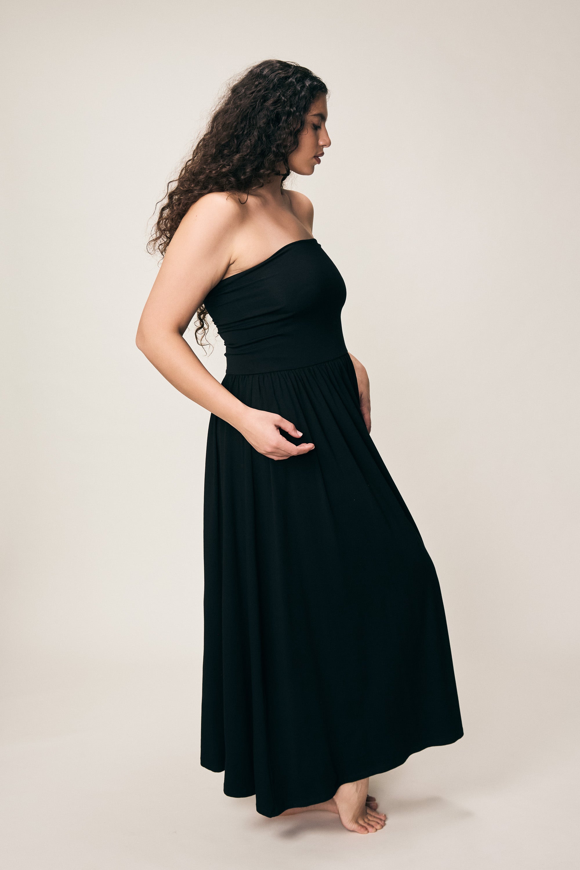 VIVEH Petunia skirt in Black Coffee – styled view