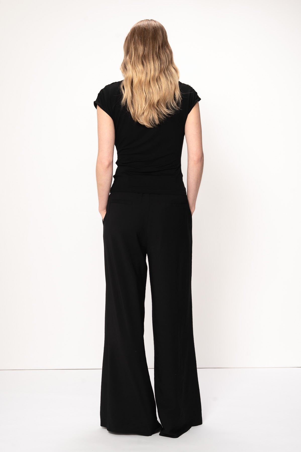 VIVEH Willow top in Black – styled view