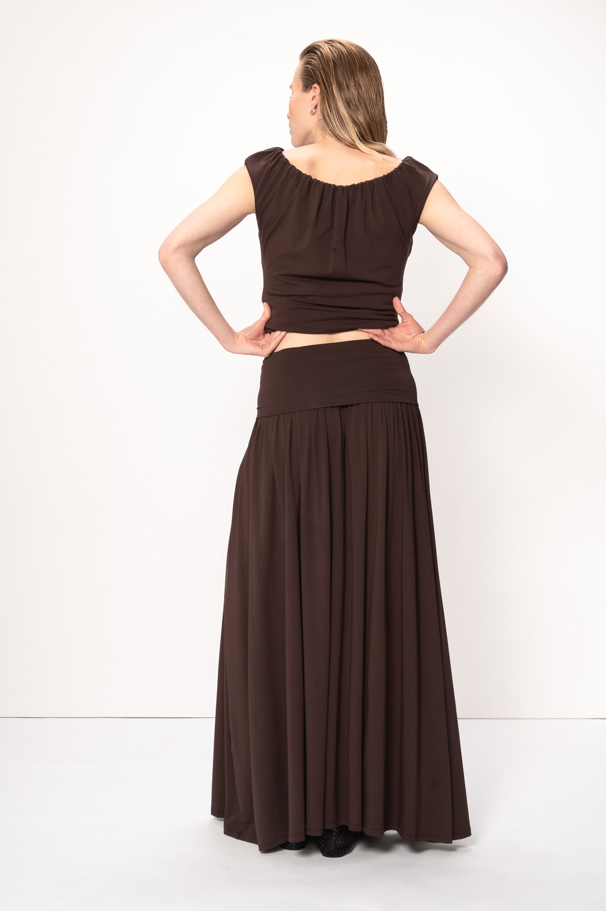 VIVEH Petunia skirt in Coconut Milk – styled view