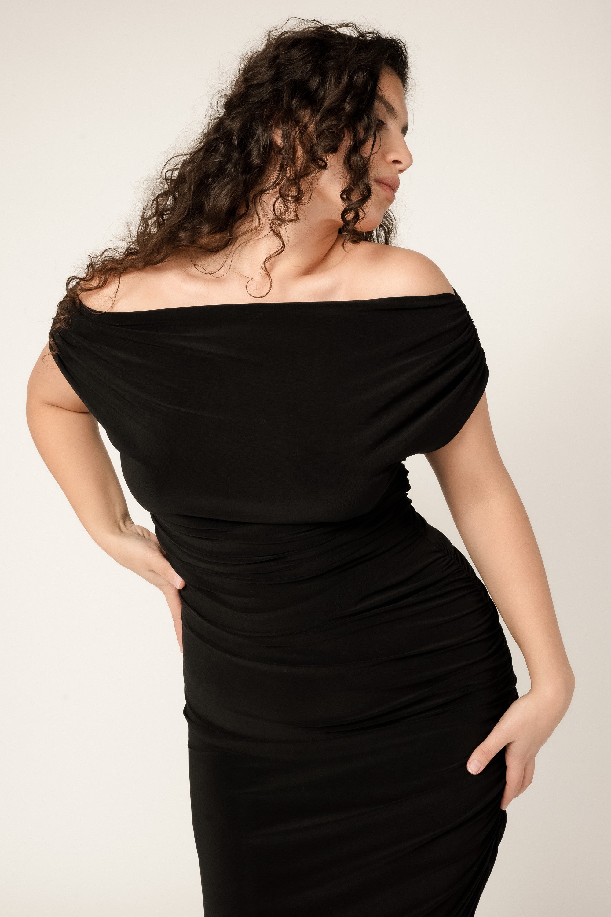 VIVEH Columbine dress in Black – styled view